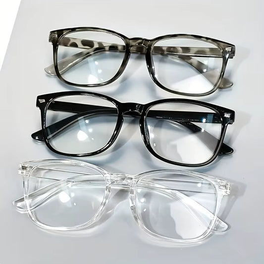 3 Pairs of Y2K Style Fashionable Transparent Lens Glasses Suitable for Daily Wear for Both Men and Women